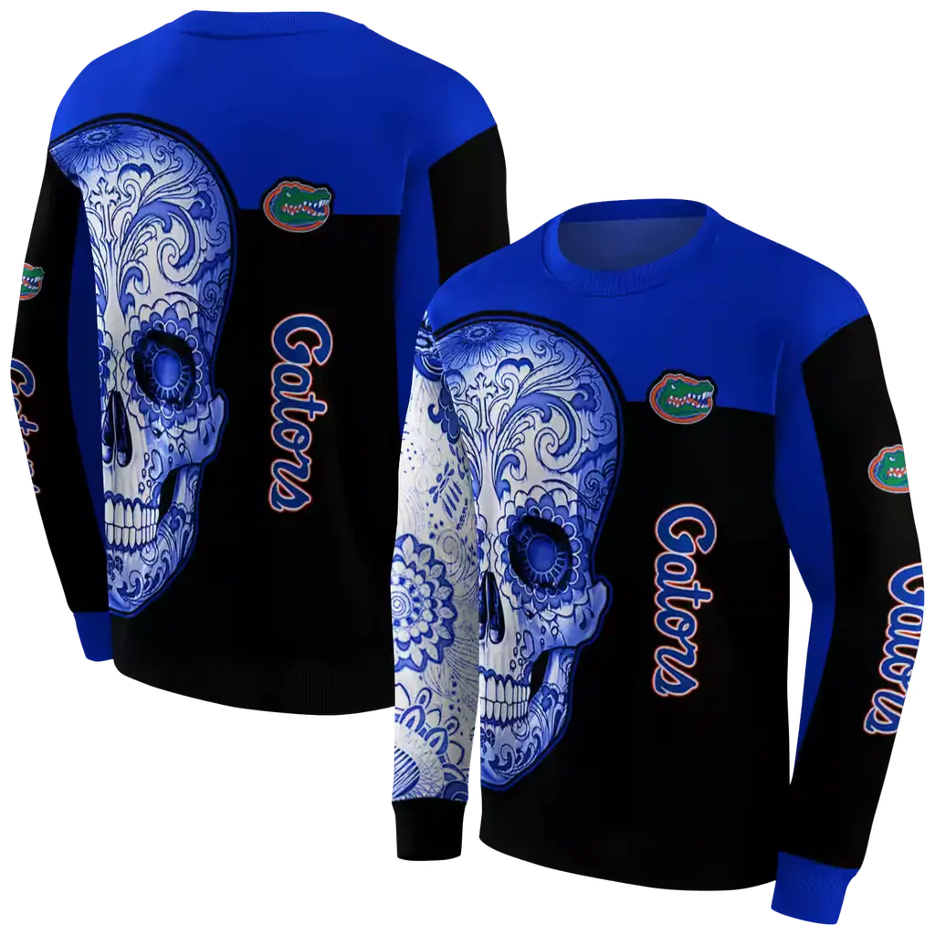 florida gators sugar skull blue black hoodie premium grade florida gators sugar skull blue black hoodie premium grade