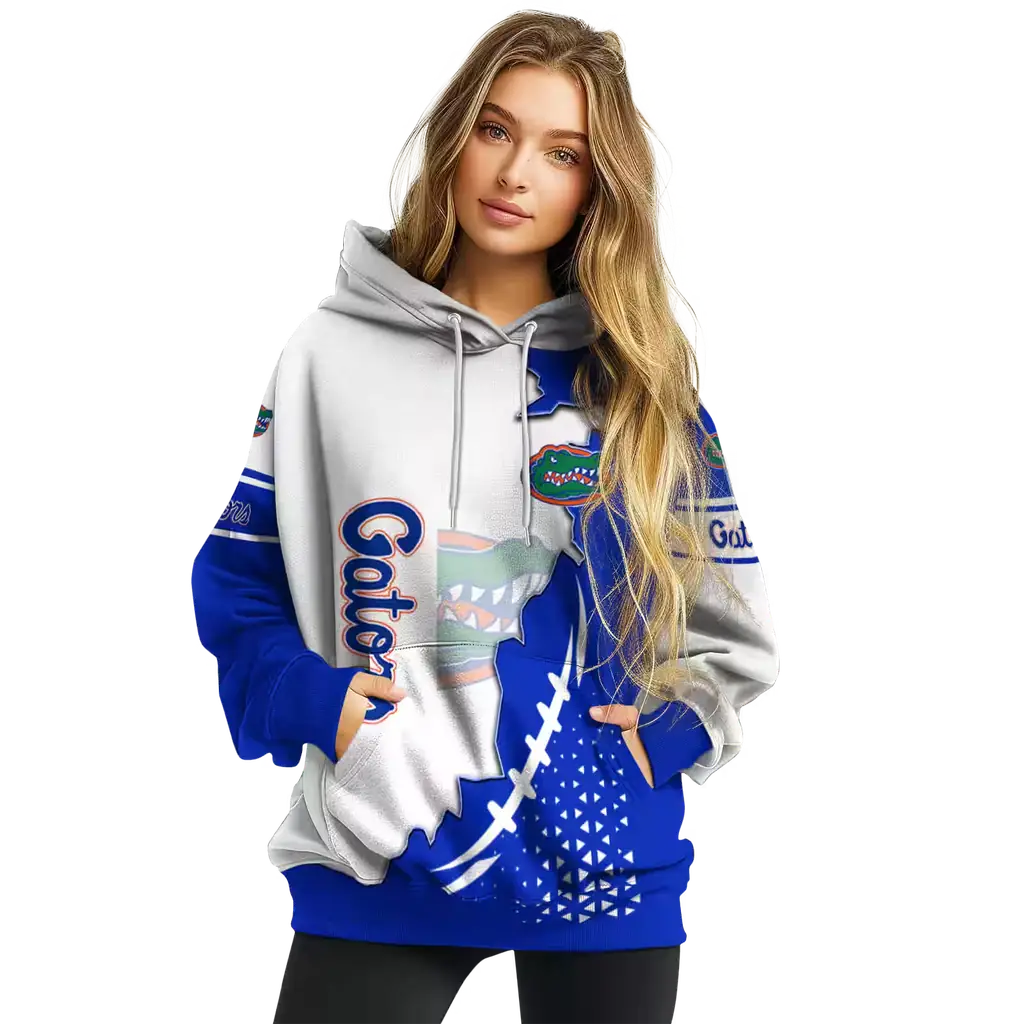 florida gators triangular pattern blue white hoodie high quality florida gators triangular pattern blue white hoodie high quality