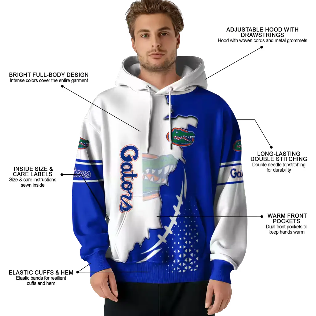 florida gators triangular pattern blue white hoodie latest model florida gators triangular pattern blue white hoodie latest model