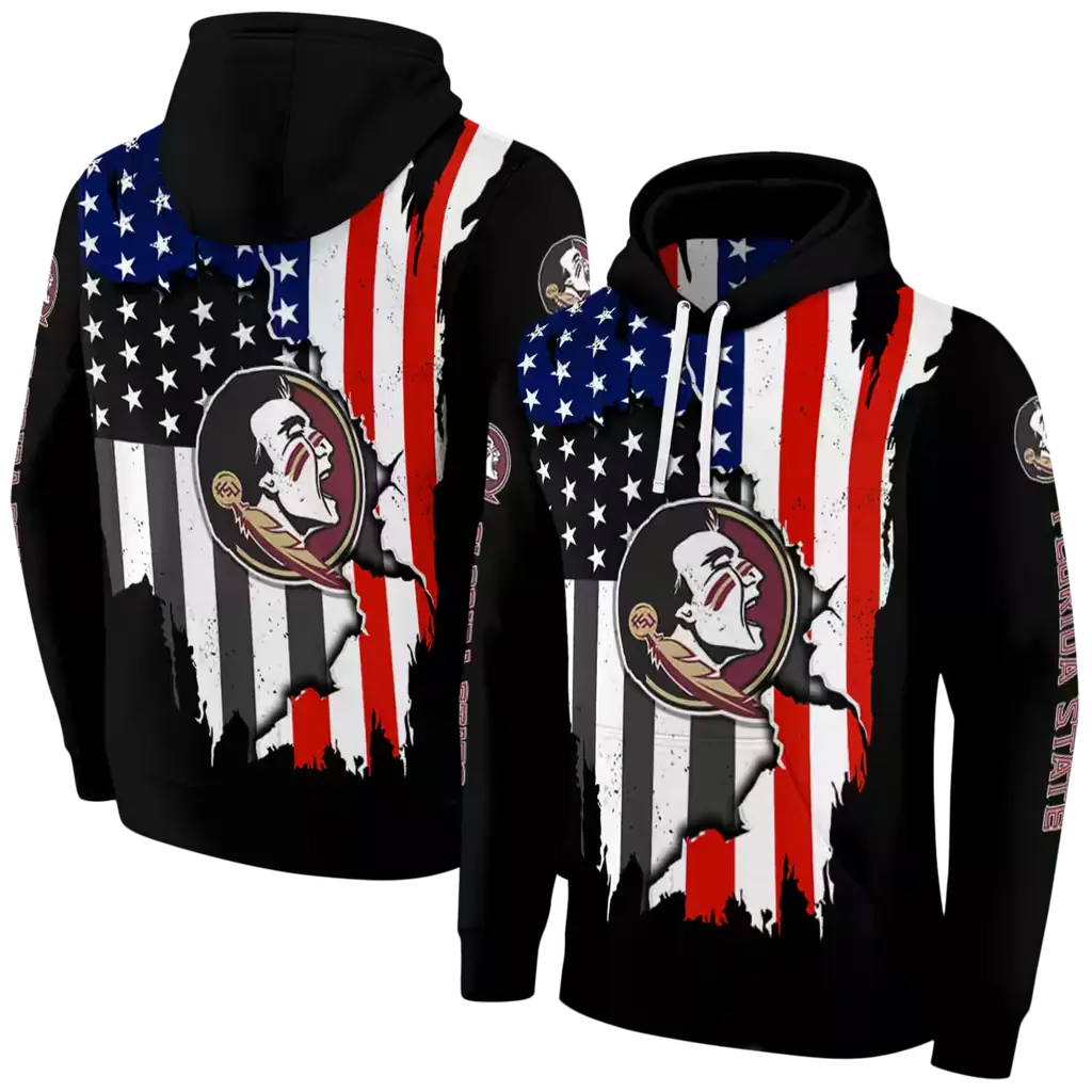 florida state seminoles american pride black hoodie fashion forward florida state seminoles american pride black hoodie fashion forward
