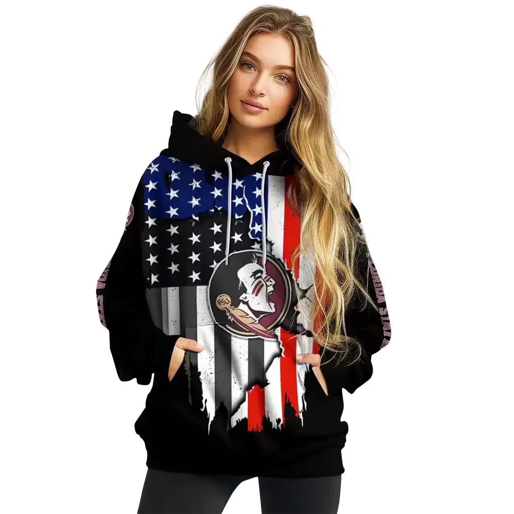 florida state seminoles american pride black hoodie high quality florida state seminoles american pride black hoodie high quality