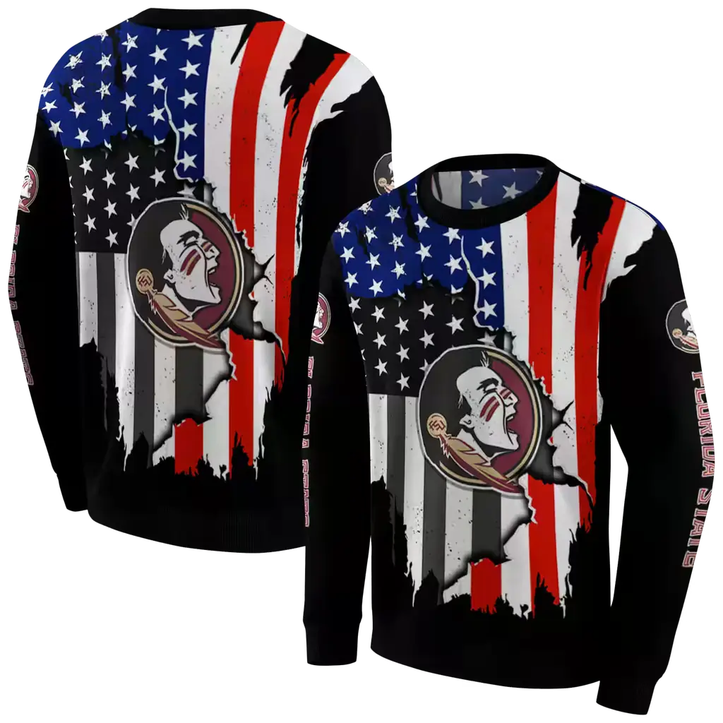 florida state seminoles american pride black hoodie premium grade florida state seminoles american pride black hoodie premium grade