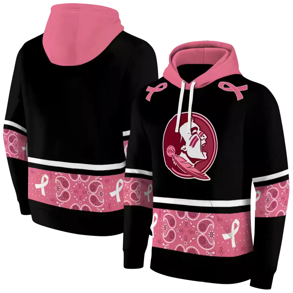 florida state seminoles awareness ribbon black pink hoodie fashion forward florida state seminoles awareness ribbon black pink hoodie fashion forward