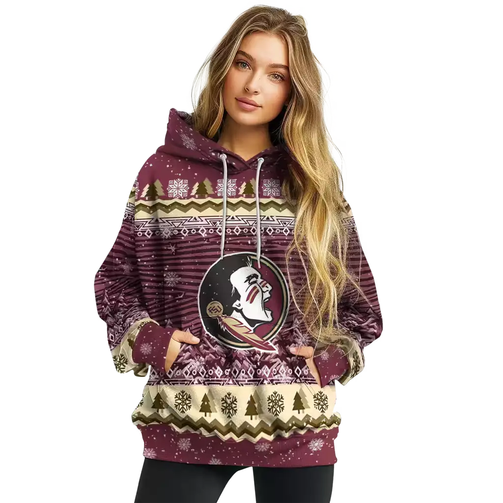 florida state seminoles christmas trees garnet hoodie high quality florida state seminoles christmas trees garnet hoodie high quality