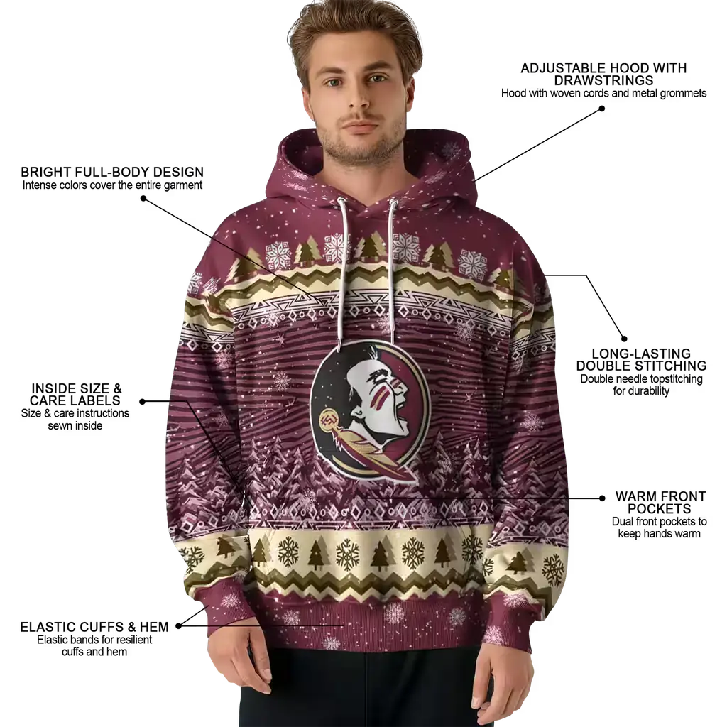 florida state seminoles christmas trees garnet hoodie latest model florida state seminoles christmas trees garnet hoodie latest model