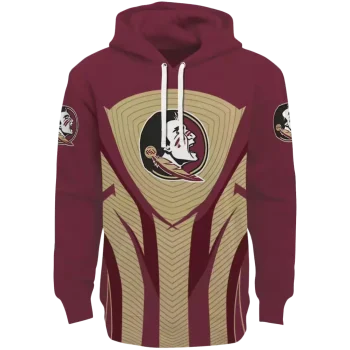 florida state seminoles concentric lines garnet black hoodie best selling