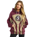 florida state seminoles concentric lines garnet black hoodie best selling