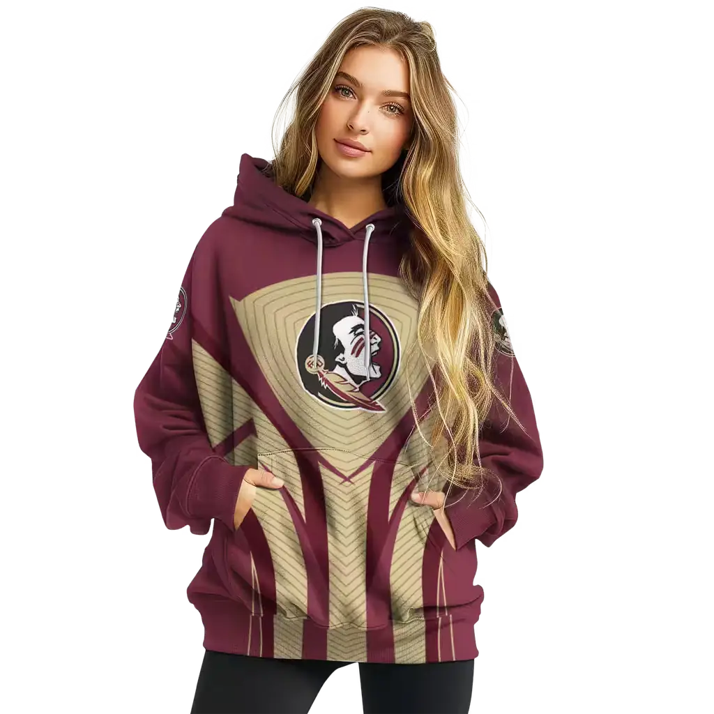 florida state seminoles concentric lines garnet black hoodie high quality florida state seminoles concentric lines garnet black hoodie high quality