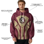 florida state seminoles concentric lines garnet black hoodie best selling