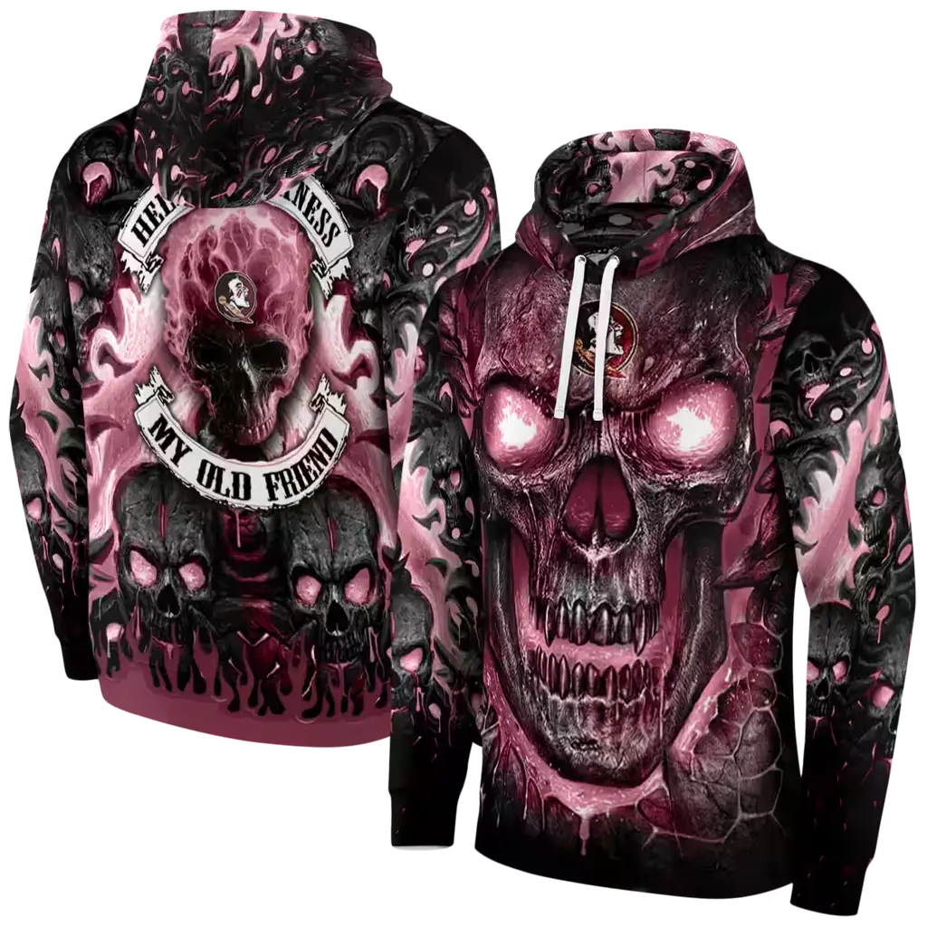 florida state seminoles demonic skull garnet black hoodie fashion forward florida state seminoles demonic skull garnet black hoodie fashion forward