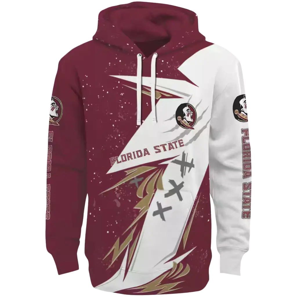 florida state seminoles dynamic slash garnet white hoodie best selling florida state seminoles dynamic slash garnet white hoodie best selling