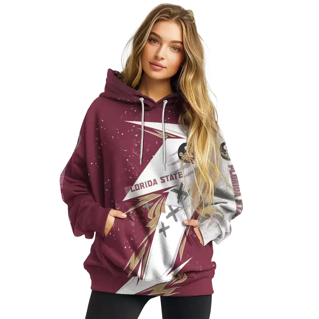 florida state seminoles dynamic slash garnet white hoodie high quality florida state seminoles dynamic slash garnet white hoodie high quality