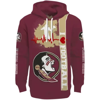 florida state seminoles football heartbeat garnet hoodie best selling