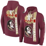 florida state seminoles football heartbeat garnet hoodie best selling