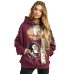 florida state seminoles football heartbeat garnet hoodie best selling