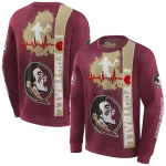 florida state seminoles football heartbeat garnet hoodie best selling