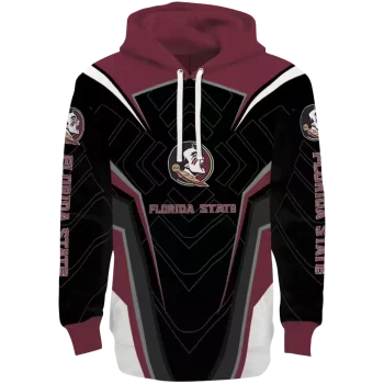 florida state seminoles futuristic pattern garnet black hoodie best selling