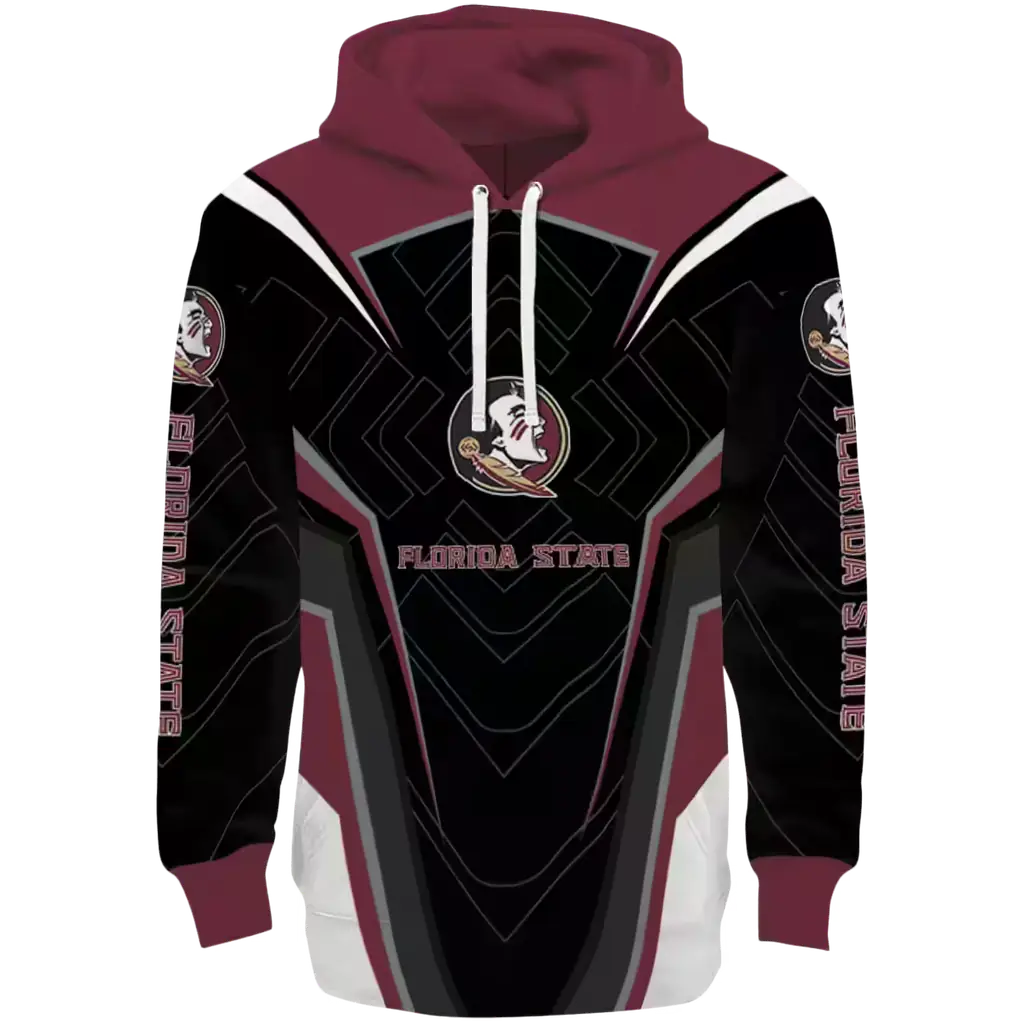 florida state seminoles futuristic pattern garnet black hoodie best selling florida state seminoles futuristic pattern garnet black hoodie best selling