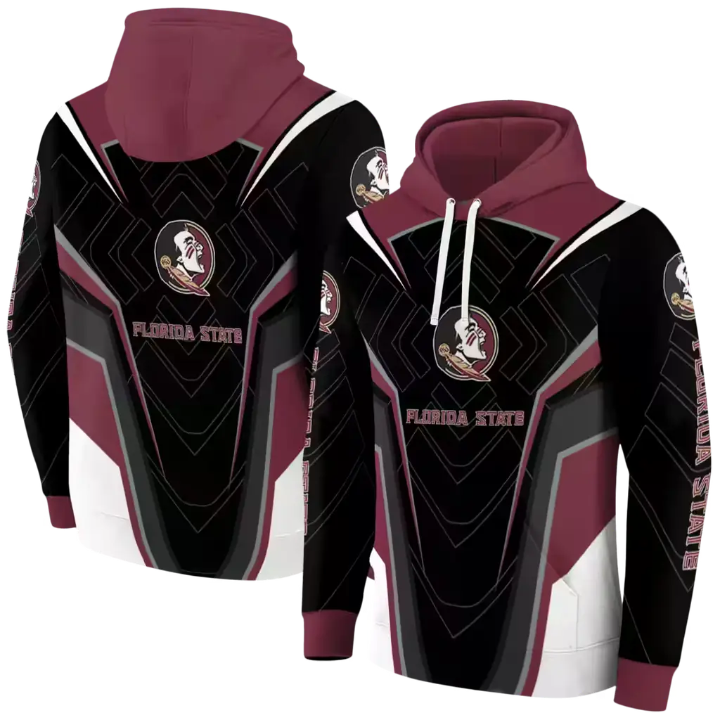 florida state seminoles futuristic pattern garnet black hoodie fashion forward florida state seminoles futuristic pattern garnet black hoodie fashion forward