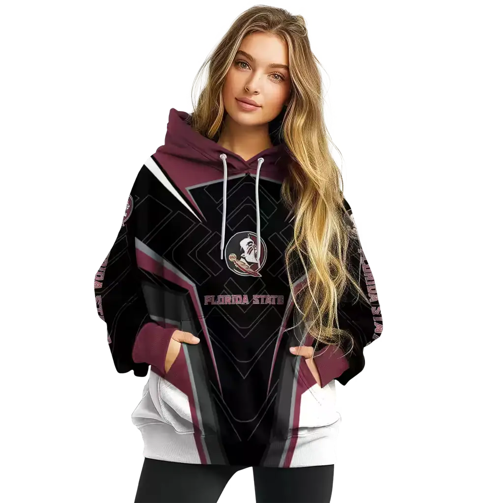 florida state seminoles futuristic pattern garnet black hoodie high quality florida state seminoles futuristic pattern garnet black hoodie high quality