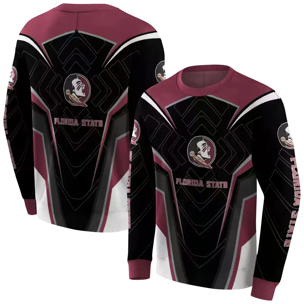 florida state seminoles futuristic pattern garnet black hoodie premium grade florida state seminoles futuristic pattern garnet black hoodie premium grade