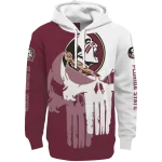 florida state seminoles graphic punisher garnet white hoodie best selling