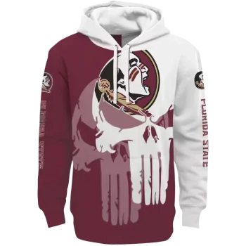 florida state seminoles graphic punisher garnet white hoodie best selling