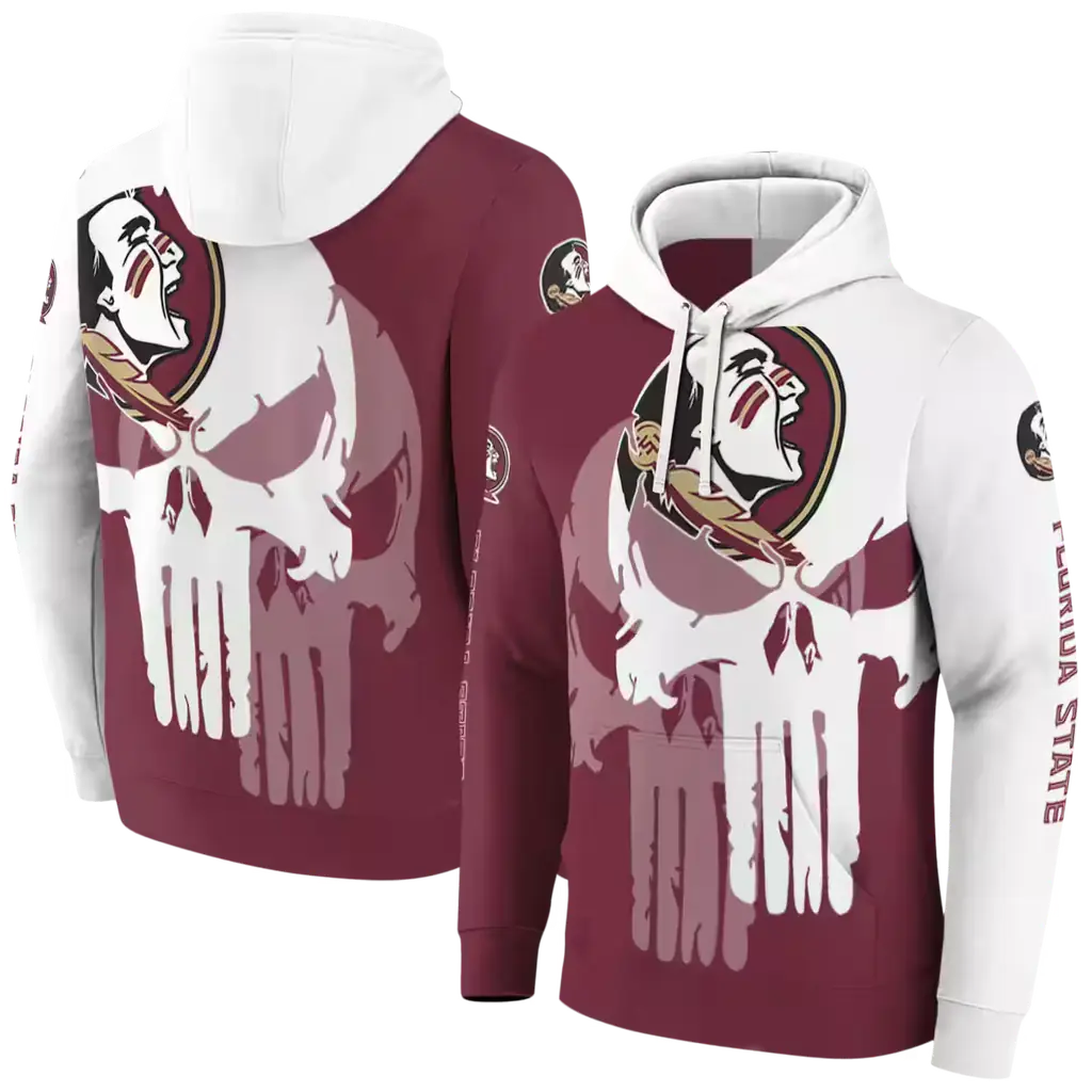 florida state seminoles graphic punisher garnet white hoodie fashion forward florida state seminoles graphic punisher garnet white hoodie fashion forward