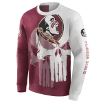 florida state seminoles graphic punisher garnet white hoodie best selling