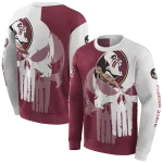 florida state seminoles graphic punisher garnet white hoodie best selling