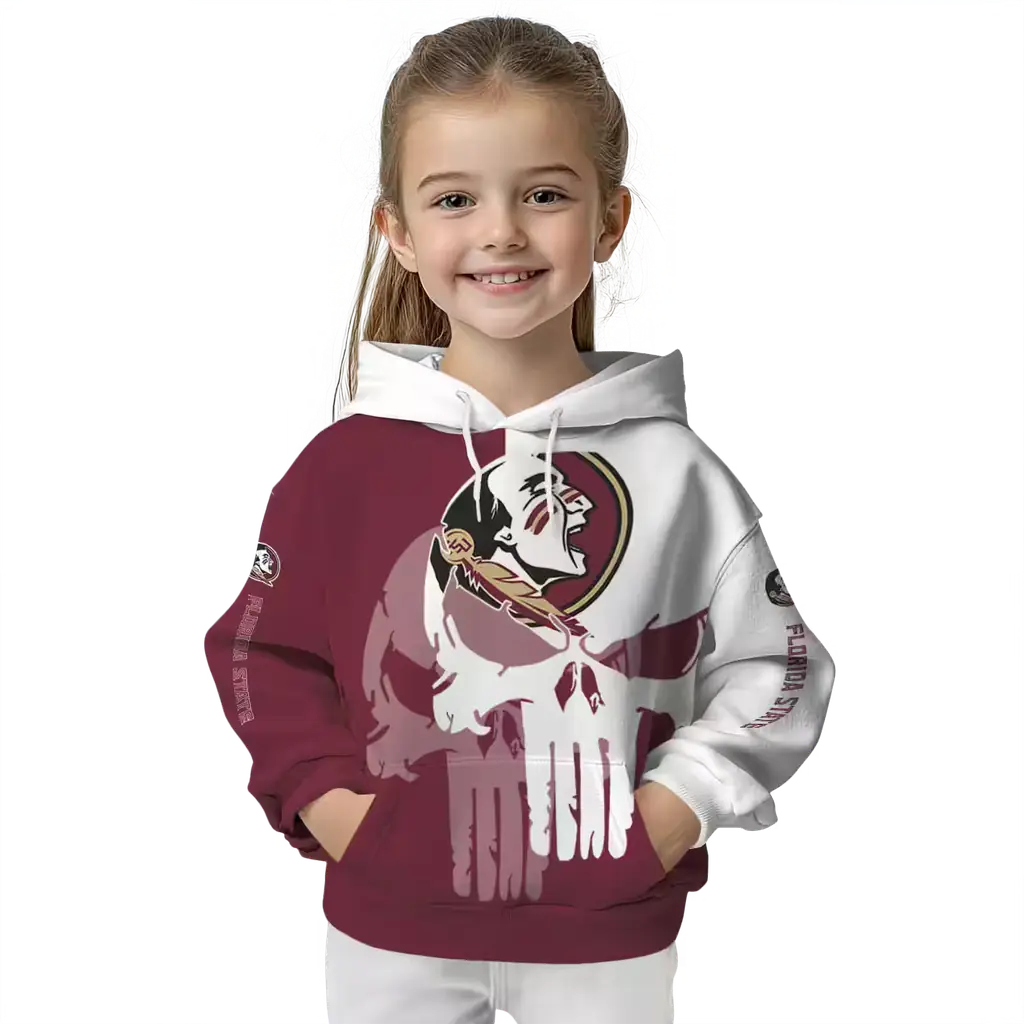florida state seminoles graphic punisher garnet white hoodie top rated florida state seminoles graphic punisher garnet white hoodie top rated