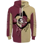 florida state seminoles heartbeat graphic garnet hoodie best selling