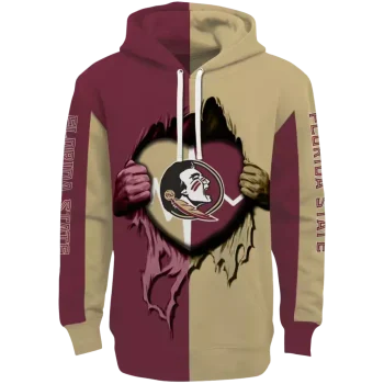 florida state seminoles heartbeat graphic garnet hoodie best selling