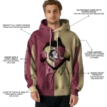 florida state seminoles heartbeat graphic garnet hoodie best selling