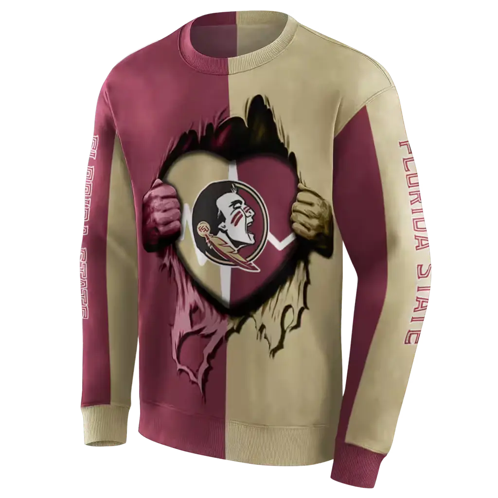 florida state seminoles heartbeat graphic garnet hoodie new arrival florida state seminoles heartbeat graphic garnet hoodie new arrival