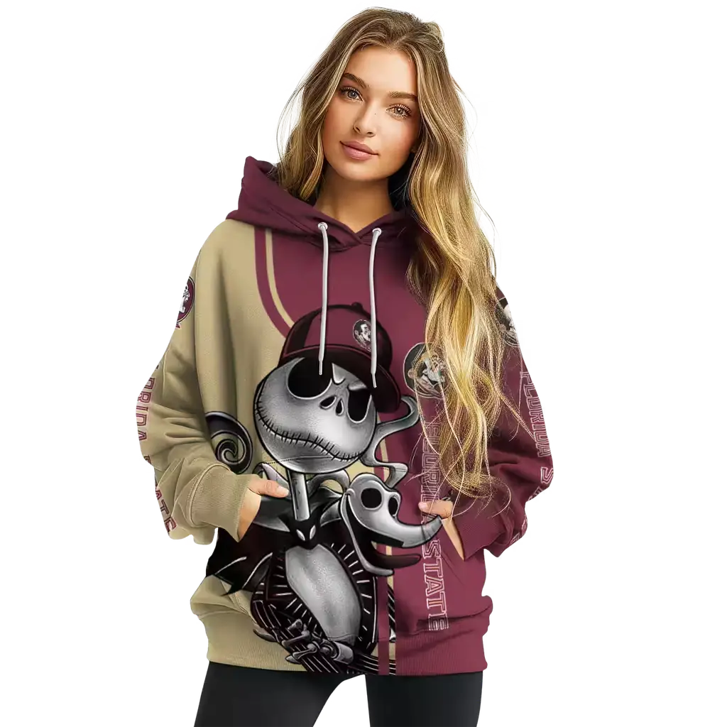 florida state seminoles jack skellington garnet hoodie high quality florida state seminoles jack skellington garnet hoodie high quality