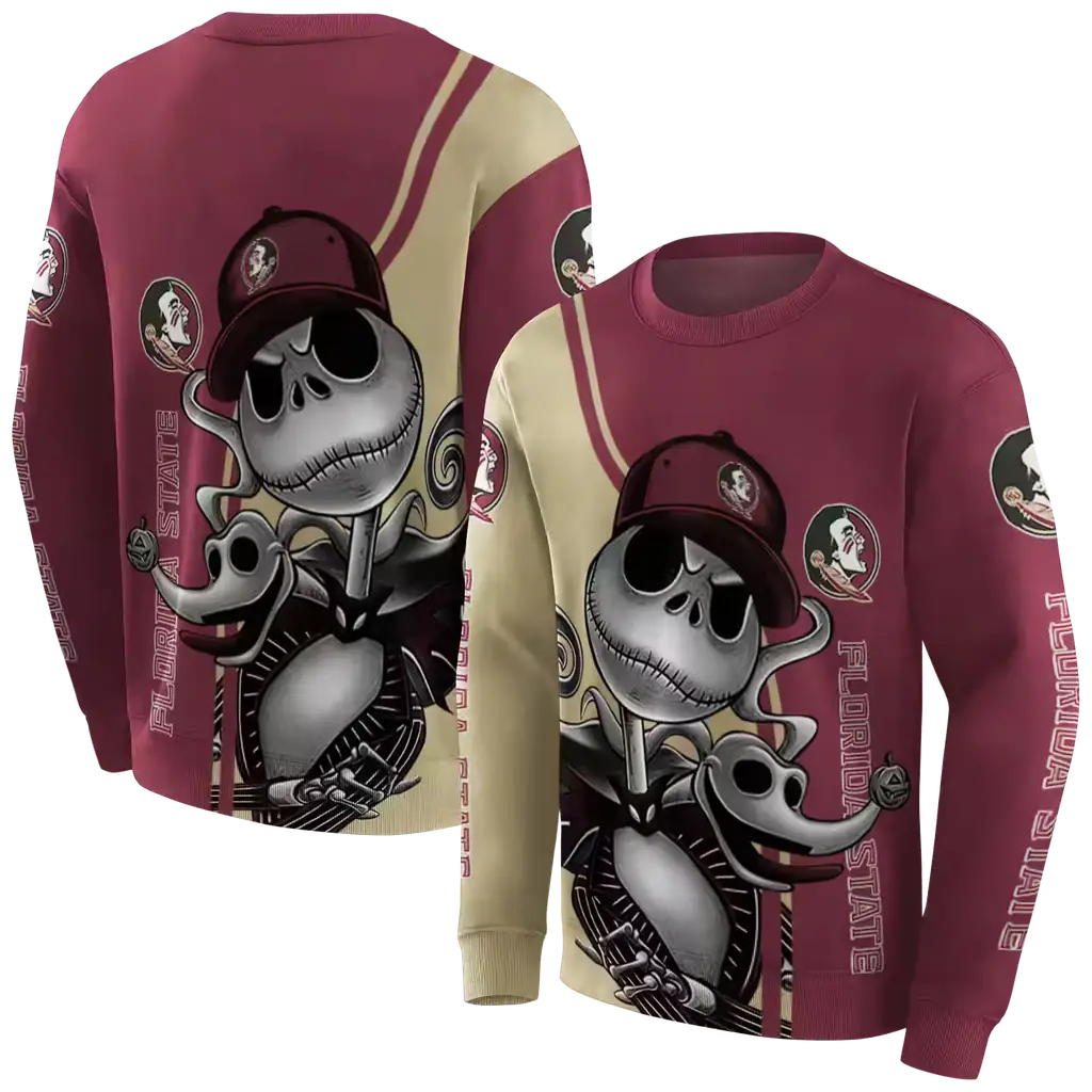 florida state seminoles jack skellington garnet hoodie premium grade florida state seminoles jack skellington garnet hoodie premium grade