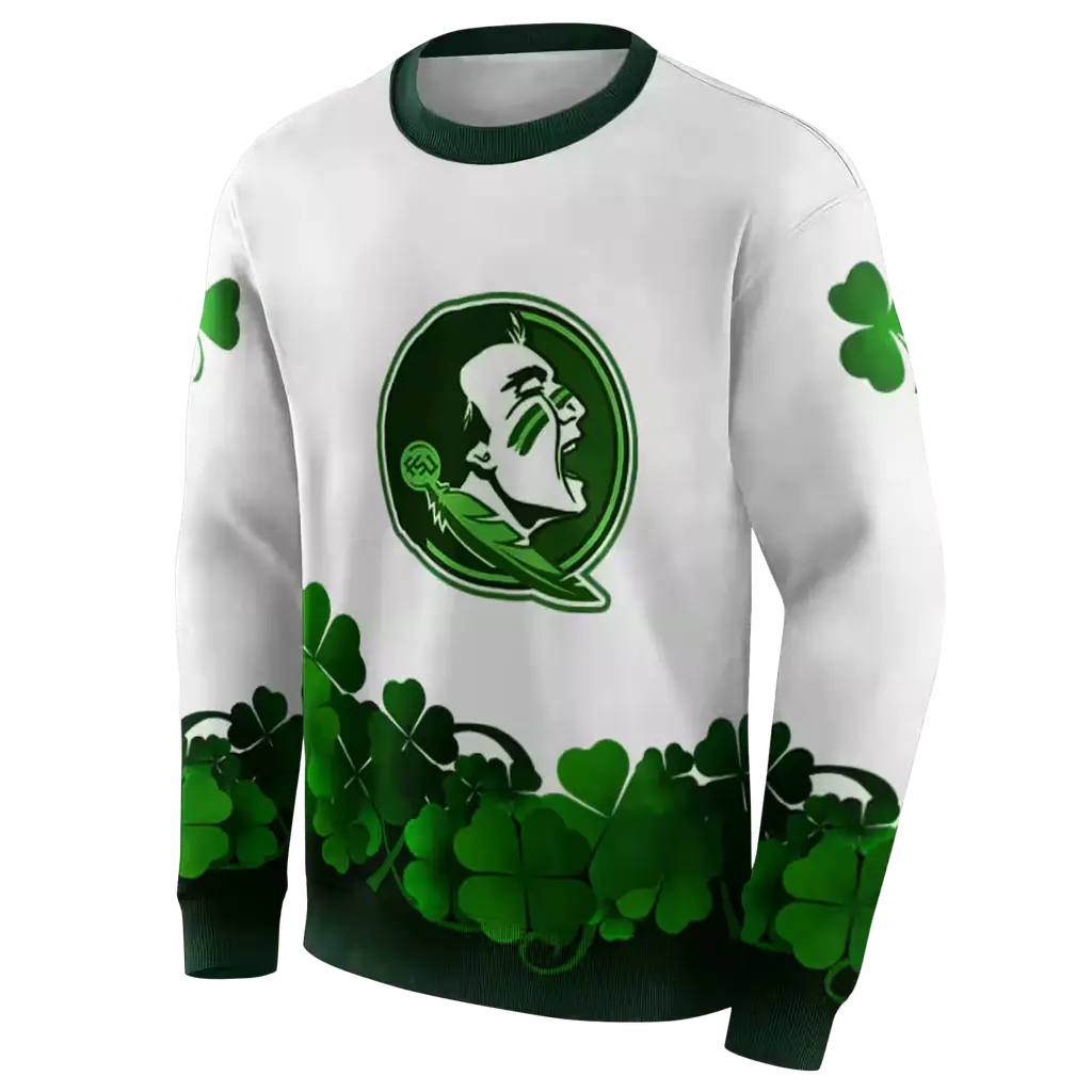 florida state seminoles lucky motif white green hoodie new arrival florida state seminoles lucky motif white green hoodie new arrival