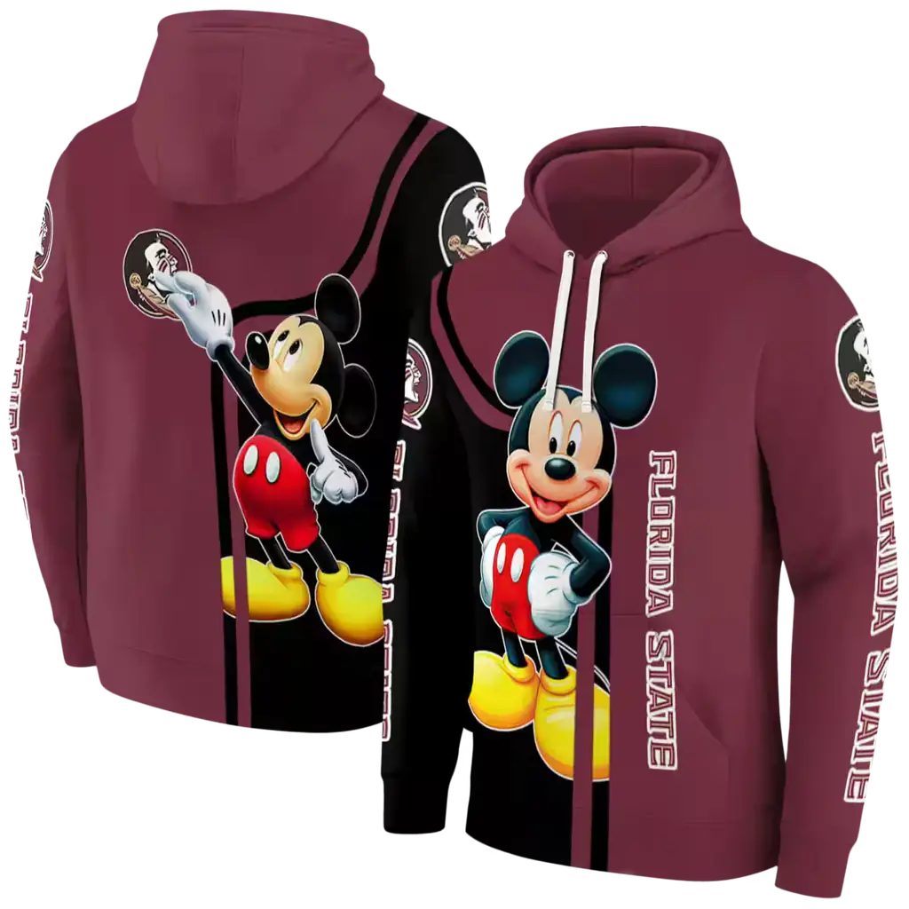 florida state seminoles mickey mouse garnet black hoodie fashion forward florida state seminoles mickey mouse garnet black hoodie fashion forward