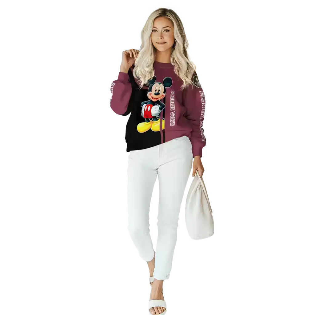 florida state seminoles mickey mouse garnet black hoodie trendy florida state seminoles mickey mouse garnet black hoodie trendy