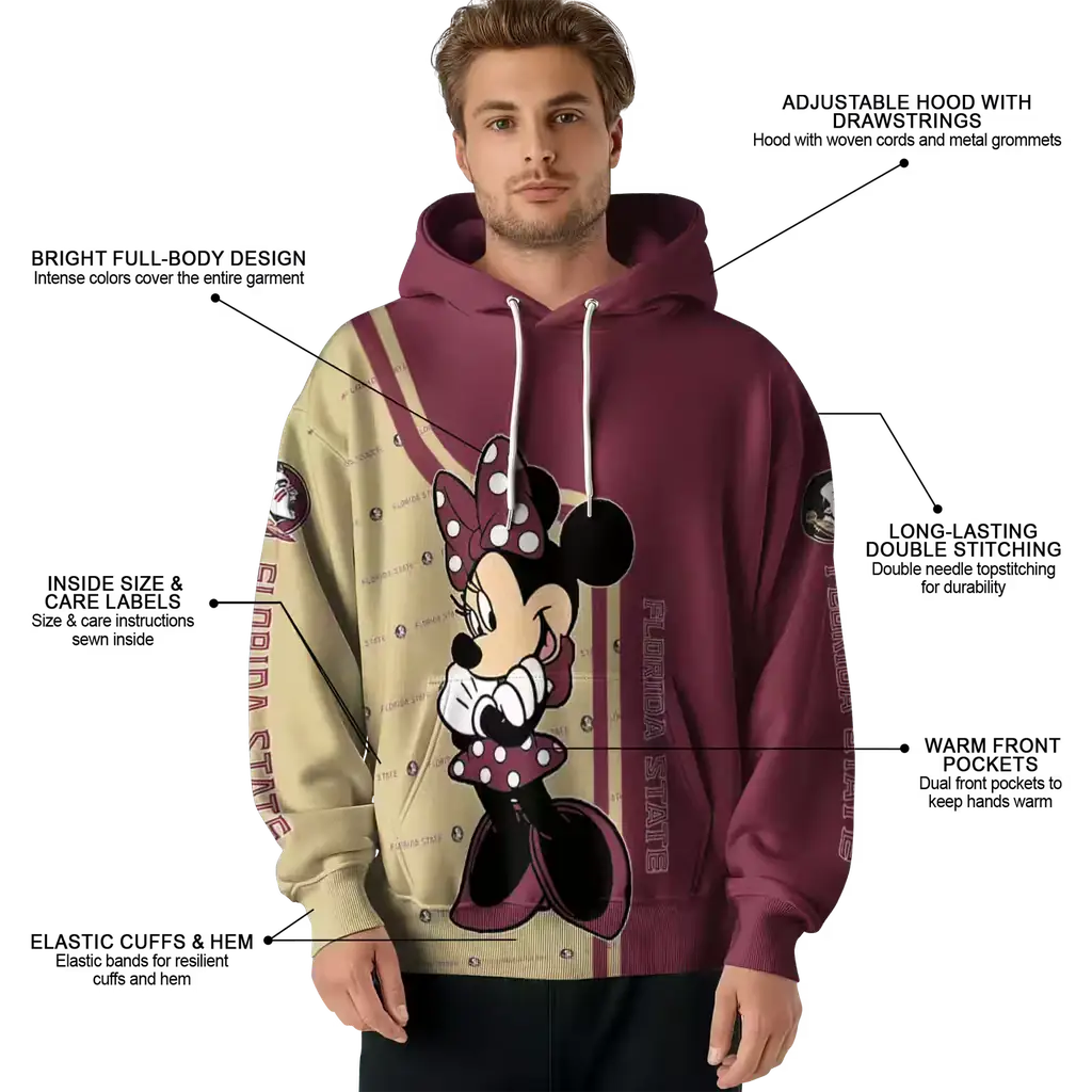 florida state seminoles minnie mouse garnet hoodie latest model florida state seminoles minnie mouse garnet hoodie latest model