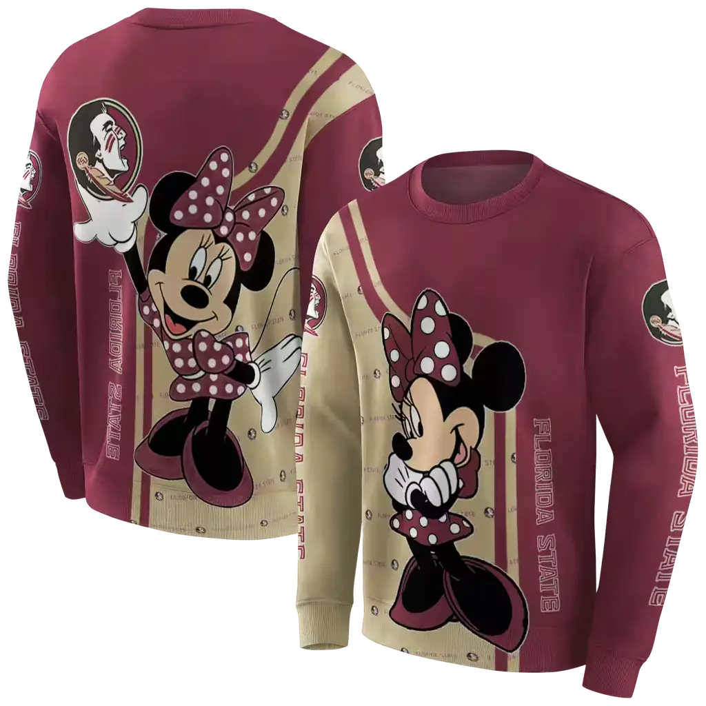 florida state seminoles minnie mouse garnet hoodie premium grade florida state seminoles minnie mouse garnet hoodie premium grade