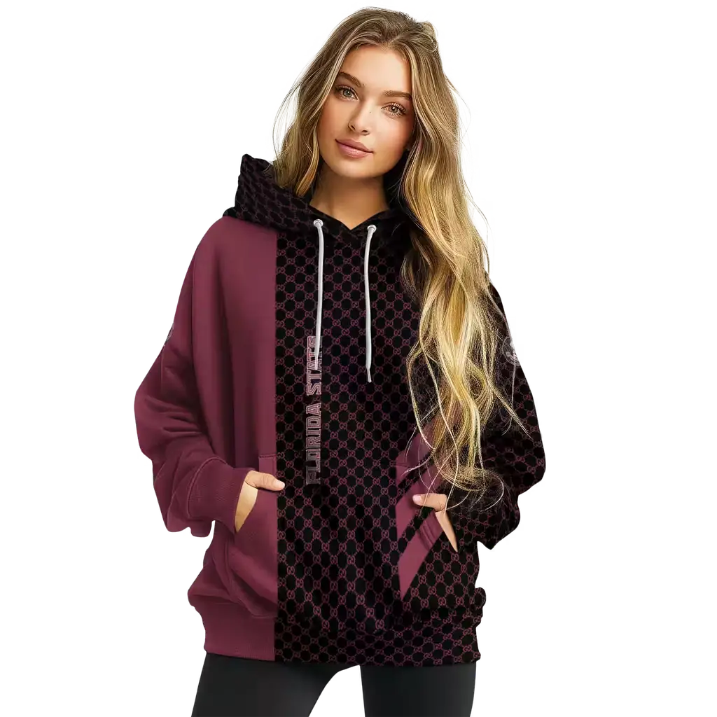 florida state seminoles monogram pattern garnet hoodie high quality florida state seminoles monogram pattern garnet hoodie high quality