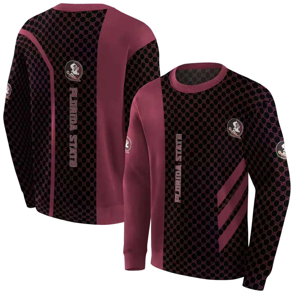 florida state seminoles monogram pattern garnet hoodie premium grade florida state seminoles monogram pattern garnet hoodie premium grade