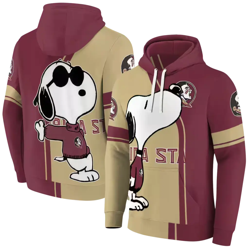 florida state seminoles playful snoopy garnet hoodie fashion forward florida state seminoles playful snoopy garnet hoodie fashion forward