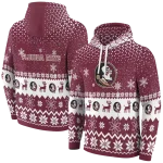 florida state seminoles reindeer motif garnet hoodie best selling