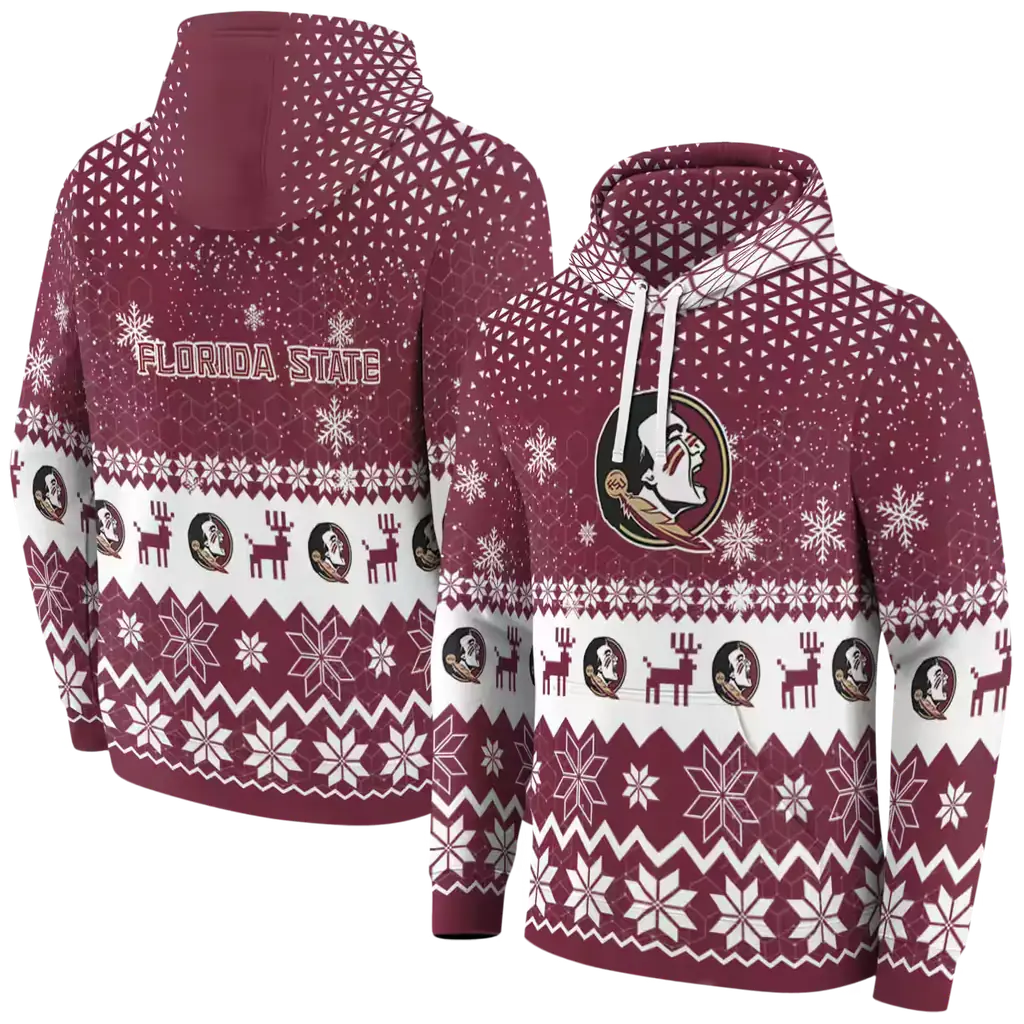 florida state seminoles reindeer motif garnet hoodie fashion forward florida state seminoles reindeer motif garnet hoodie fashion forward