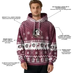florida state seminoles reindeer motif garnet hoodie best selling