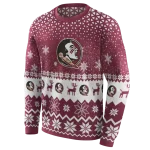 florida state seminoles reindeer motif garnet hoodie best selling