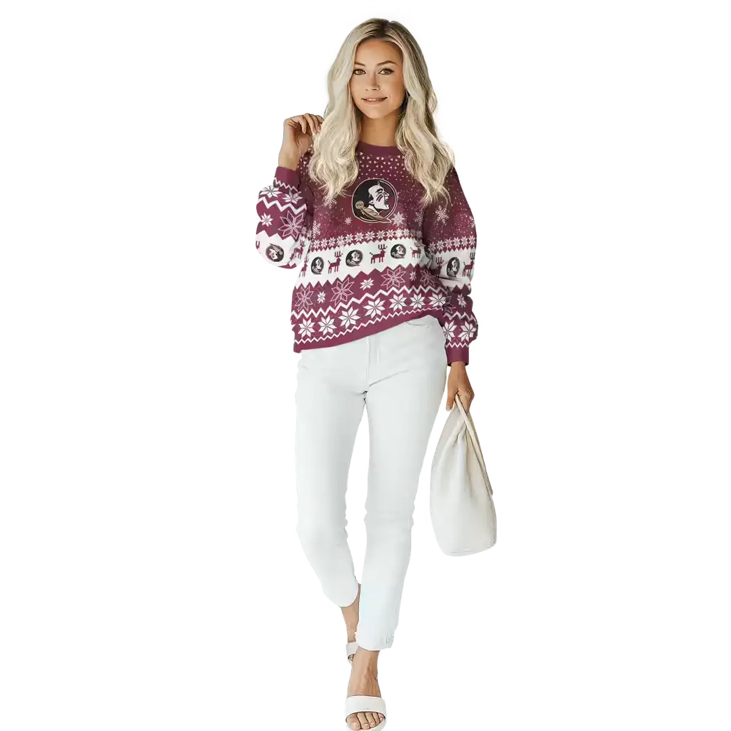 florida state seminoles reindeer motif garnet hoodie trendy florida state seminoles reindeer motif garnet hoodie trendy